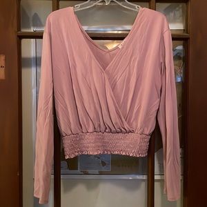 Mauve/ Pink Cropped long Sleeve top